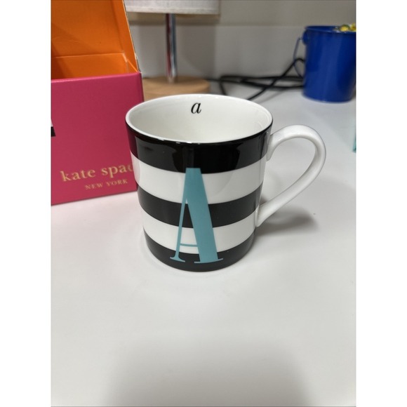 Kate Spade "To The Letter" Coffee Cup - "A" Monogram, 10 oz Mug‎ By Lenox - NEW - Picture 1 of 4